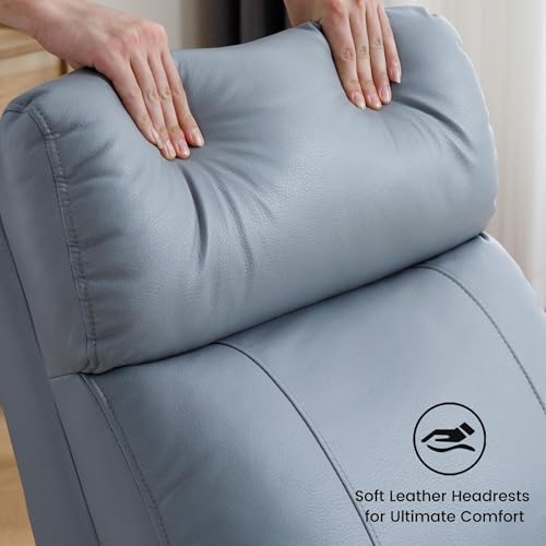 Swivel Rocker Recliner Chair, Manual Faux Leather Glider for Nursery