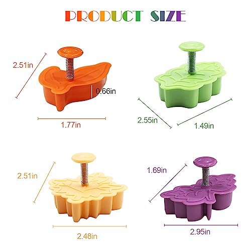 Leaf Cookie Cutter Set of 4 for Pie, Cookies & Pastry - Random Colors - Variation of THIS listing