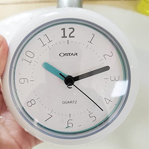 Waterproof Bathroom Wall Clock - 4.7-Inch Silent Analog Quartz Shower Clock