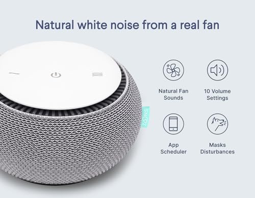 Smart White Noise Machine with Real Fan - App Controlled Sleep Sound Machine