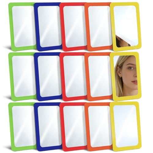 15-Piece Shatterproof Acrylic Mirror Set - Colorful Small Handheld Mirrors
