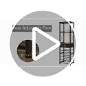 Homeiju Vintage Right Angle Wine Rack with Glass and Bottle Storage - Freestanding Bar Cabinet