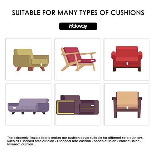 Reversible Stretch Sofa Cushion Covers - 3-Piece Set, Ivory