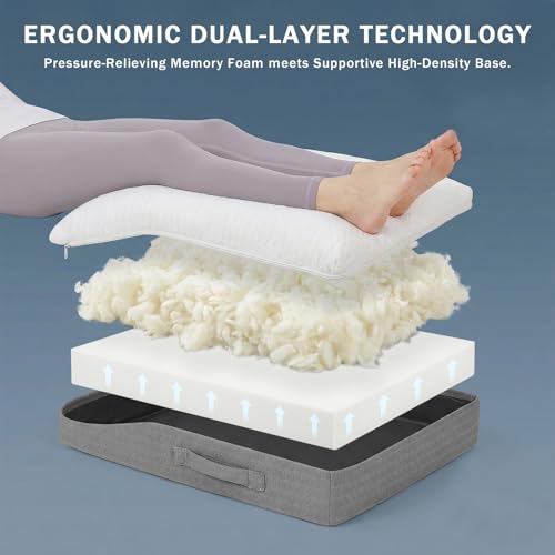 Memory Foam Leg Elevation Pillow for Pain Relief and Circulation