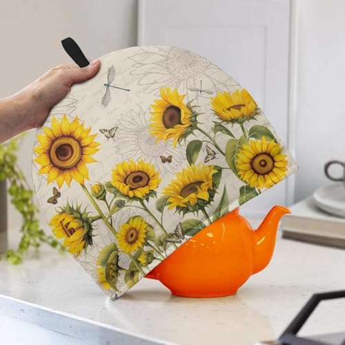 Insulated Tea Cozy for Teapot - Floral Butterfly Pattern Kettle Cover