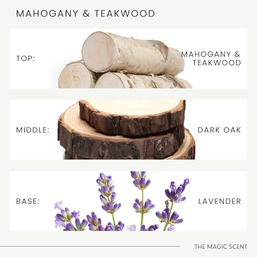 Mahogany & Teakwood Reed Diffuser Set - 3.4 Fl Oz Natural Home Fragrance