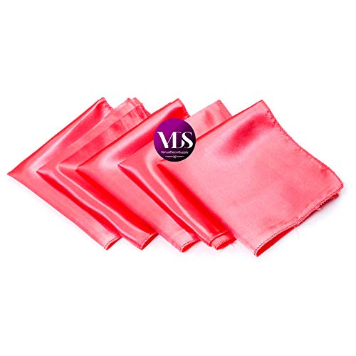 VDS 20x20 Satin Napkins, Coral - Set of 50 for Weddings, Parties & Hotels