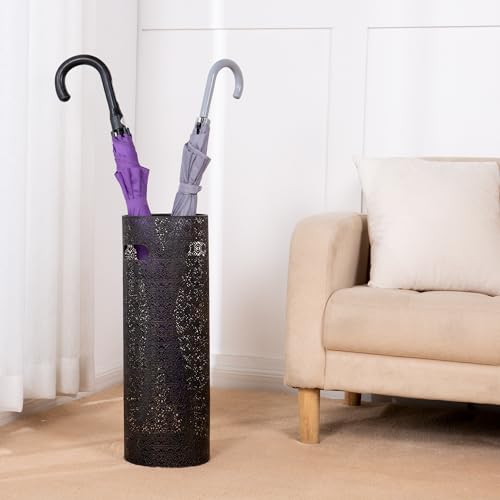 21-Inch Heavy Duty Metal Umbrella Stand for Entryway and Office Storage