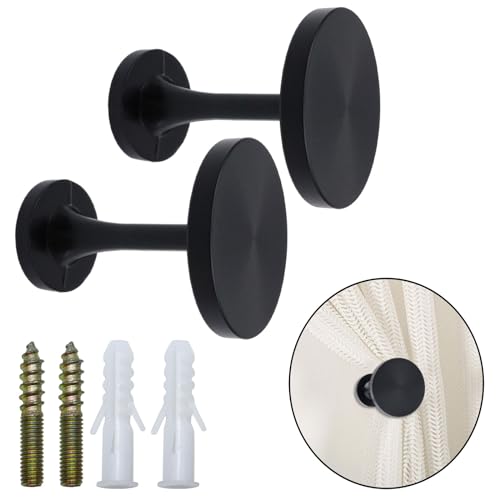 Zinc Alloy Curtain Tiebacks - 2 Pack Wall Mounted Decorative Hooks