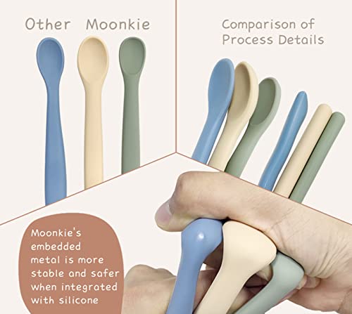 Silicone Baby Spoons Set 4-Piece Bendable Self Feeding Utensils