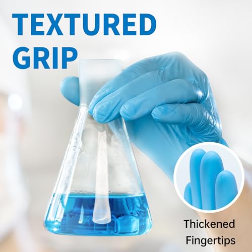 Medical Blue Nitrile Exam Gloves 4 Mil Latex & Powder Free - 100 Pack