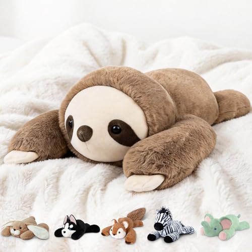 Weighted Sloth Stuffed Animal, 20-inch 3.3 lb Sensory Plush Body Pillow