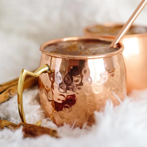 Stainless Steel Moscow Mule Mugs Set of 4 19oz Copper-Plated Barware Gift