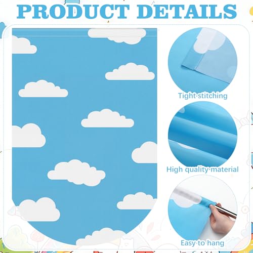 6-Piece Cartoon Story Classroom Curtains Set, 24 x 36 Inch Window Drapes