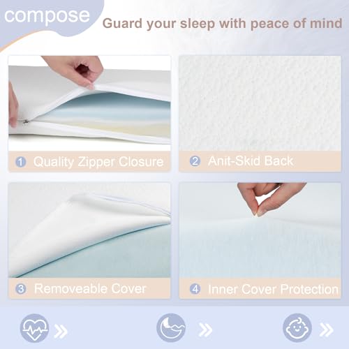 Dual Sided Baby Bassinet Mattress Pad 33" x 20" Gel Foam with Waterproof Cover