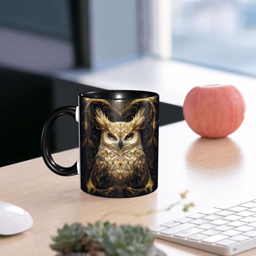 FyLybois Owl Coffee Mug 11oz Ceramic Cup with Handle – Funny Gift for Women