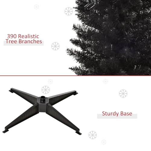 Artificial Pencil Christmas Tree 6ft with 390 Realistic Branch Tips - Black