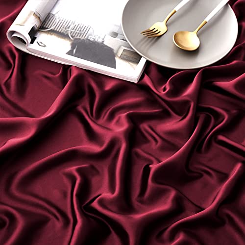 Horbaunal King Satin Sheet Set Burgundy - 6 Piece Luxury Bed Sheets