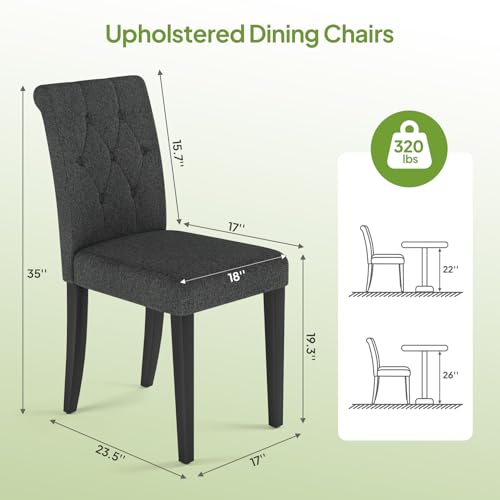 Upholstered Button Tufted Dining Chairs Set of 4, Modern Fabric Side Chairs