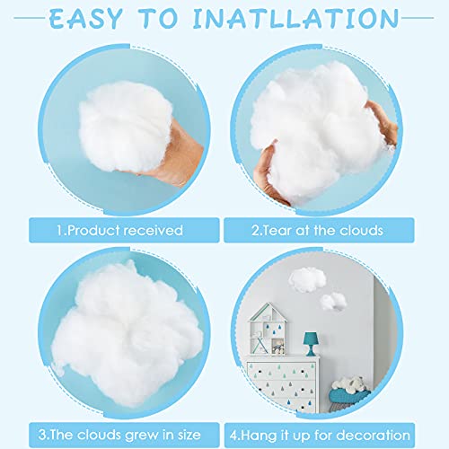 6-Piece Artificial Hanging Cloud Props for Ceiling Party Decor
