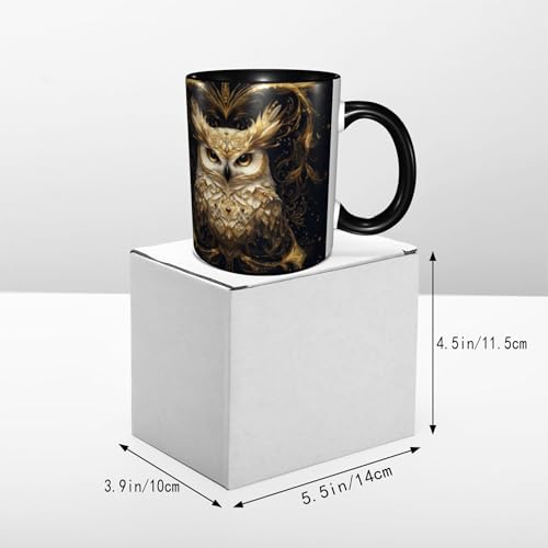 FyLybois Owl Coffee Mug 11oz Ceramic Cup with Handle – Funny Gift for Women