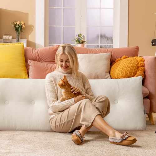 Twin XL Headboard Wedge Pillow - Large Beige Back Support Cushion