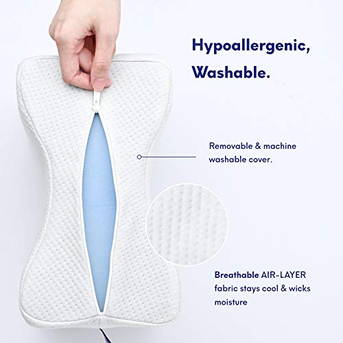 Extra Support Orthopedic Knee Pillow for Side Sleepers - Large Memory Foam Leg Pillow for Back Pain Relief