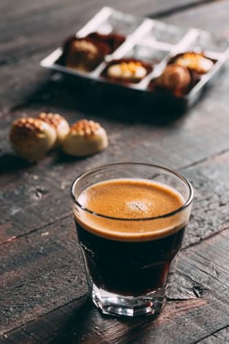 Necessia 4.5oz Premium Tempered Glass Espresso Cups – Set of 2, Durable Barista-Grade Coffee Glassware