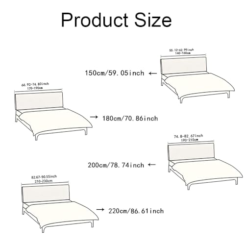 Stretch Jacquard Bed Headboard Cover - Dustproof Protector, Dark Gray