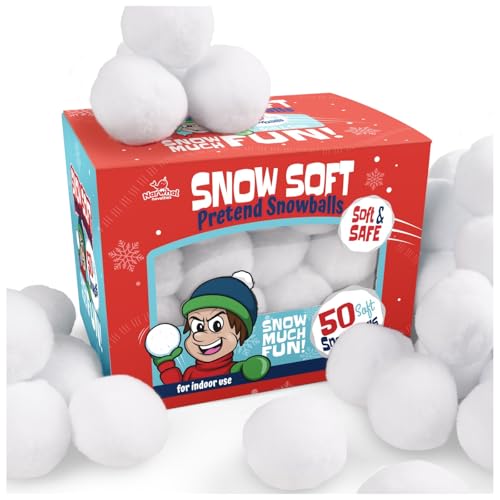 50-Piece Soft Plush Artificial Snowballs Set - Indoor & Outdoor Winter Toys