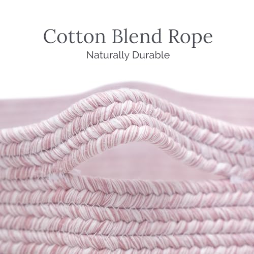 Large Woven Cotton Rope Storage Basket - 15x15x14 Nursery Organizer