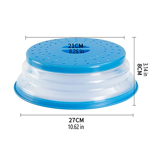 Collapsible Microwave Splatter Cover 10.5 Inch - Food Grade Plate Lid with Vents