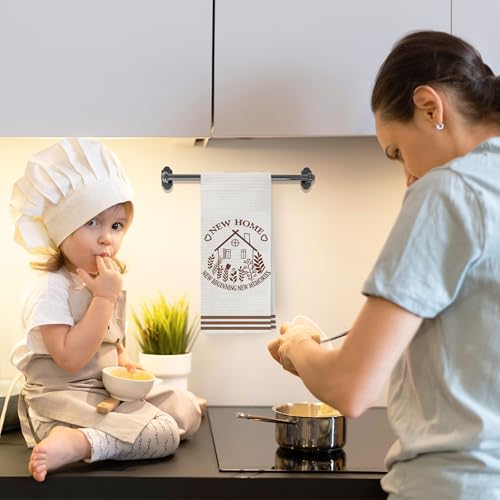 Flower House Kitchen & Bathroom Decorative Hand Towels, Housewarming Gift, 16x24 Inches