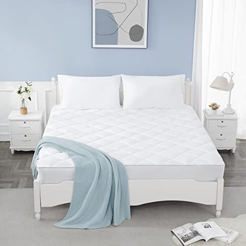 Sunflower Queen Mattress Pad - Soft Quilted Cotton, Extra Deep Pocket