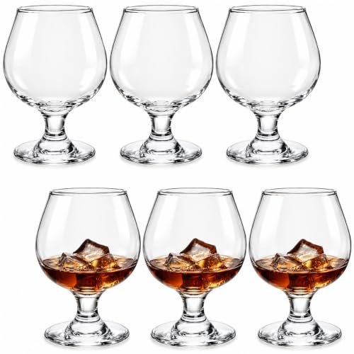 ZOOFOX 6 Pack 12oz Brandy & Whiskey Snifter Glasses - Short Stem Tasting Cups