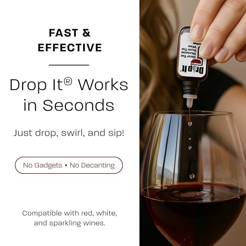 Natural Wine Drops Sulfite & Tannin Remover for Red & White Wine (2 Pack)