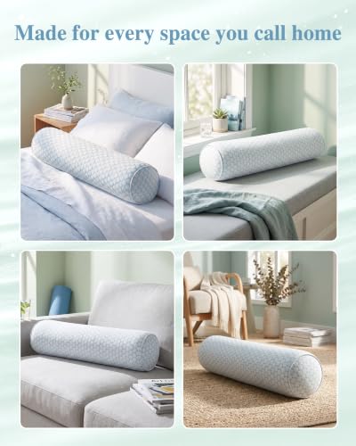 Cooling Bolster Body Pillow for Side Sleepers - 8x47 Inch Memory Foam