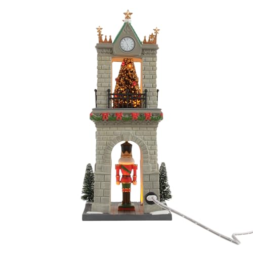 Light-Up Christmas Village Nutcracker Sentry Building, 10-Inch Porcelain Decor