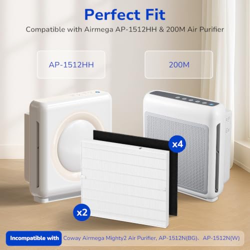 2-Pack Air Purifier Filter Replacement HEPA and Carbon Filters