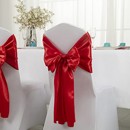 Red Satin Table Runner 12 x 108 Inch, 2 Pack Smooth Table Decor