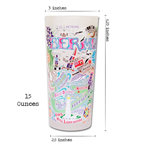 Bermuda Frosted Drinking Glass 15oz - Decorative Art Glass Cup