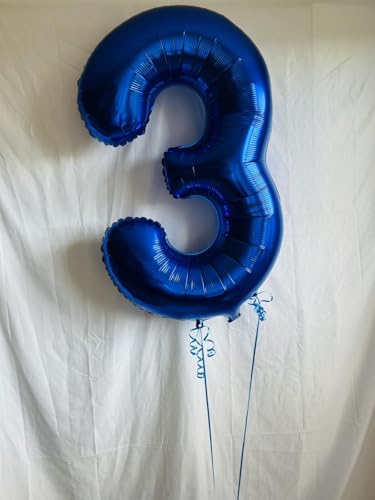 40 Inch Blue Number 3 Balloon - Jumbo Birthday Decoration