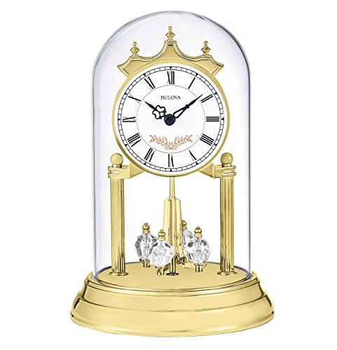Anniversary Clock with Rotating Crystal Pendulum and Westminster Chime