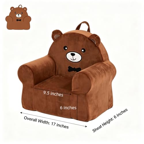 Kids Character Toddler Chair - Soft, Cuddly Animal Design, Lightweight & Washable