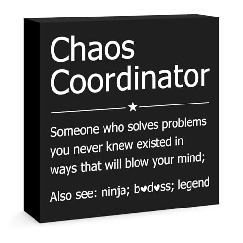Chaos Coordinator Gifts Wooden Box Sign 5in x 5in x 1.1in, Xiahuyu 003