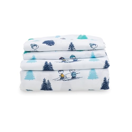Snoopy's Winter Wonderland King Sheet Set - Microfiber Bed Sheets, 4 Pieces