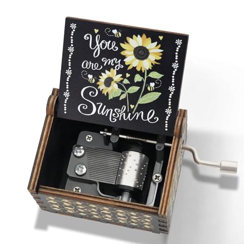 You Are My Sunshine Vintage Wooden Hand Crank Music Box Gift
