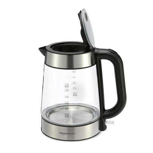 1.7L Electric Glass Tea Kettle - 1500W Fast Boiling with Auto Shut-Off