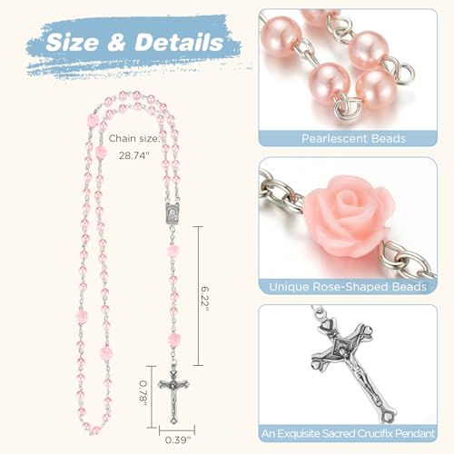 Baby First Rosary Set with Ceramic Keepsake Box for Baptism & Christening