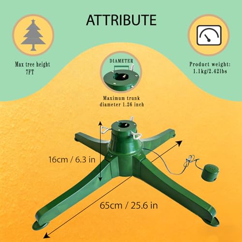 Rotating Christmas Tree Stand with Music Box for Trees Up to 7.5ft (70 lbs)